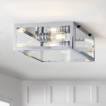 Grayson 12" Metal/Glass LED Flush Mount - JONATHAN Y
